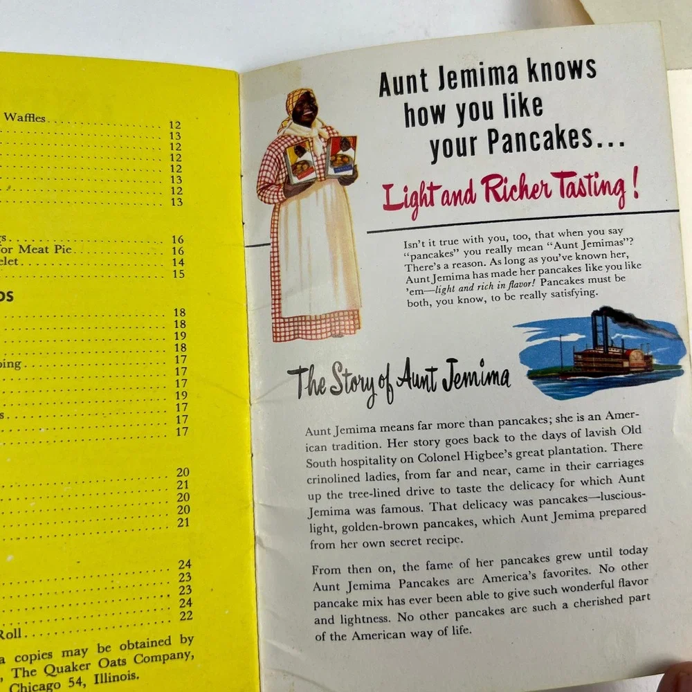 VTG Aunt Jemima Pancake Recipes Cookbook 1952 + Vintage Advertising 1984 Insert